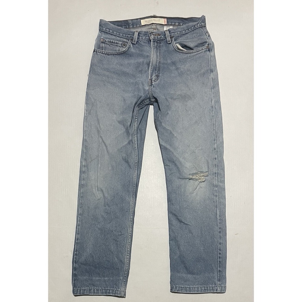 Vintage Mens Levi's 505 Light Wash Straight Leg Jeans Sz 32 X 29 Mexico Distress